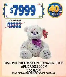 Supermercados Yaguar Off - oso phi phi toys con corazoncitos aplicados 20cm cód.87671 oferta