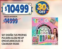 Supermercados Yaguar Off - set diseña tus propias pulsera glow me up emoji/caracoles +3 cód.90264-90265 oferta