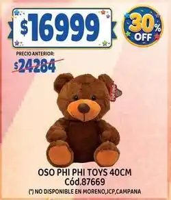 Supermercados Yaguar Off - oso phi phi toys 40cm cód.87669 oferta