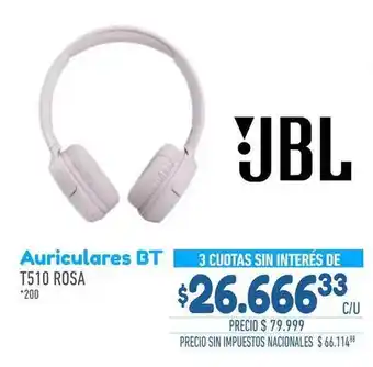 Jbl - auriculares bt t510 rosa