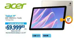 La Anonima Acer - tablet 11 4gb 128gb gris oferta
