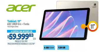 Acer - tablet 11 4gb 128gb gris