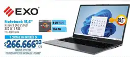 La Anonima Exo - notebook 15,6 ryzen 3 8gb 256gb ssd w11 r35 oferta