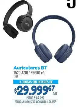 La Anonima Jbl - auriculares bt t520 azul/ negro c/u oferta