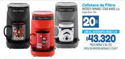 La Anonima Good - cafetera de filtro mickey/ minnie/ star wars c/u oferta