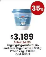 Coto Yogurísimo - yogur griego natural sin endulzar oferta