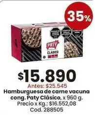 Coto Paty - hamburguesa de carne vacuna oferta