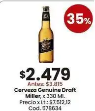 Coto Miller - cerveza genuine draft oferta