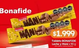 Cordiez Bonafide - tableta leche y mani oferta