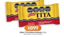 Cordiez Terrabusi - oblea tita rellena bañada oferta