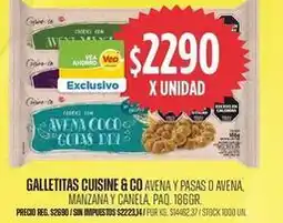 Supermercados Vea Vea - galletitas cuisine & co avena y pasas o avena manzana y canela oferta