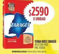 Supermercados Vea Yerba mate 4flex sin palo paq. 500gr oferta