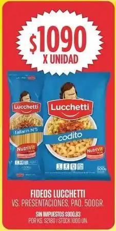 Supermercados Vea Lucchetti - fideos oferta