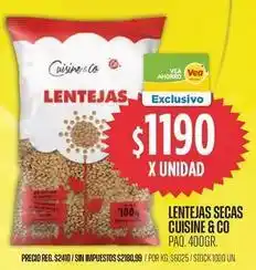 Supermercados Vea Cuisine - lentejas secas oferta