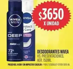 Supermercados Vea Nivea - desodorantes oferta
