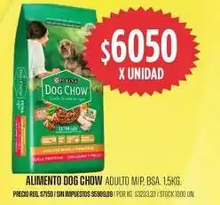 Supermercados Vea Dog chow - alimento adulto m/p, bsa. 1,5kg oferta