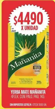Supermercados Vea Mañanita - yerba mate 4flex, con palo oferta