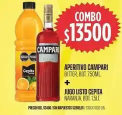 Supermercados Vea Campari - aperitivo campari bitter + jugo listo cepita naranja oferta