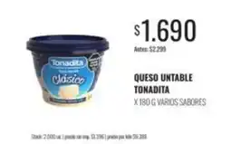 Supermercados Tadicor Tonadita - queso untable oferta