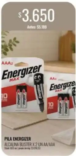 Supermercados Tadicor Energizer - pila alcalina blister x 2 un aa/aaa oferta