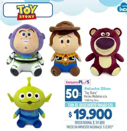 La Anonima Exclusivo plus peluche toy story varios modelos c/u oferta