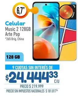 La Anonima Celular Music 2 128GB Arte Pop oferta
