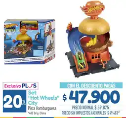 La Anonima Hot wheels set city pista hamburguesa oferta