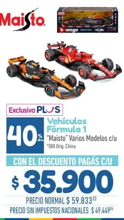 La Anonima Maisto vehículos fórmula 1 oferta