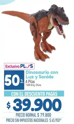 La Anonima Exclusivo PLUS Dinosaurio con Luz y Sonido oferta