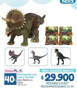 La Anonima Exclusivo Plus Dinosaurio con Luz y Sonido oferta