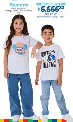 La Anonima Remera Infantil Manga Corta oferta