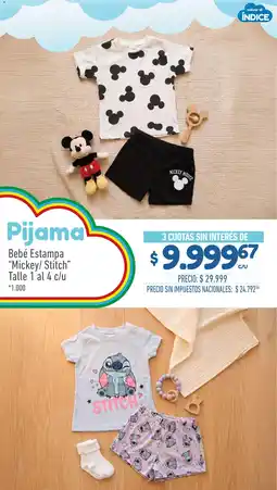 La Anonima Bebé Estampa Mickey/ Stitch oferta