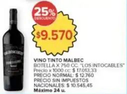 Carrefour Los intocables vino tinto malbec botella oferta