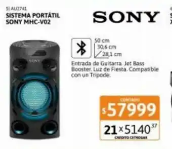 Cetrogar Sony Sistema Portatil MHC-V02 oferta