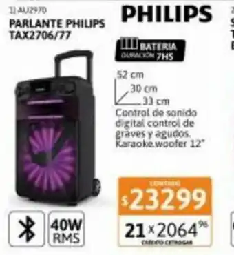 Cetrogar Philips Parlante Tax 2706/77 oferta