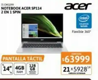 Cetrogar Acer Notebook SP114 2 En 1 Spin oferta