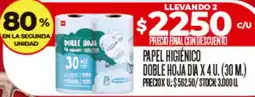 Supermercados DIA Dia papel higiénico doble hoja oferta