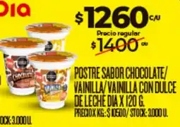 Supermercados DIA Dia postre sabor chocolate/ vainilla/vainilla con dulce de leche oferta