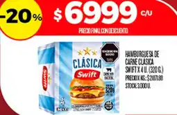 Supermercados DIA Swift hamburguesa de carne clásica oferta