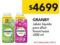 Nini Mayorista Granby jabón líquido para diluir limon/rosas oferta