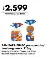 Disco Bimbo - pan para hamburguesa oferta