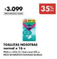 Disco Nosotras - toallitas normal oferta