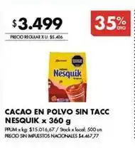 Disco Nesquik - cacao en polvo sin tacc oferta