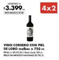 Disco Vino cordero con piel de lobo malbec oferta