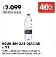 Disco Glaciar - agua sin gas oferta