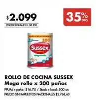Disco Sussex - rollo de cocina mega rollo x 200 paños oferta