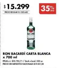Disco Bacardi - ron carta blanca oferta