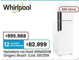 Coto Whirlpool - heladera no frost wrm42hb oferta