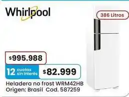 Whirlpool - heladera no frost wrm42hb