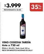 Disco Vino cosecha tardía tinto oferta